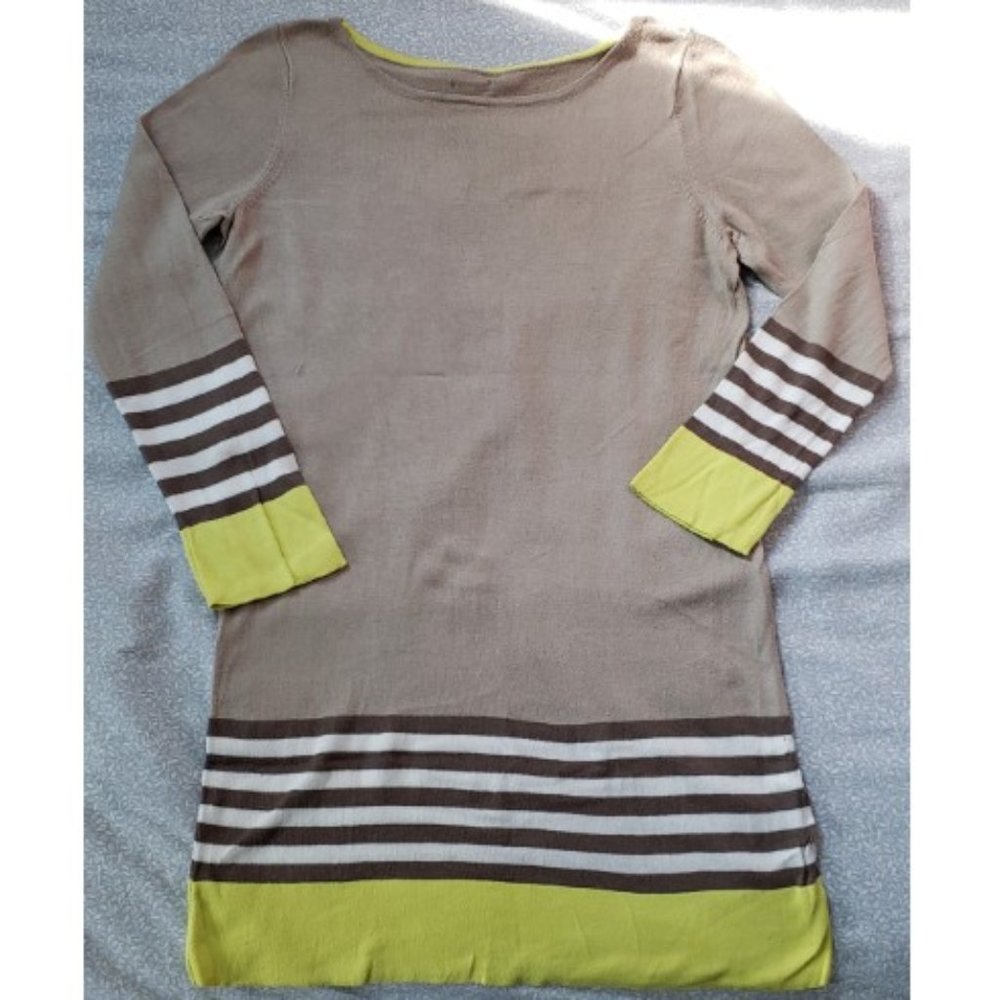 Cropped Sleeve knit boatneck Sweater